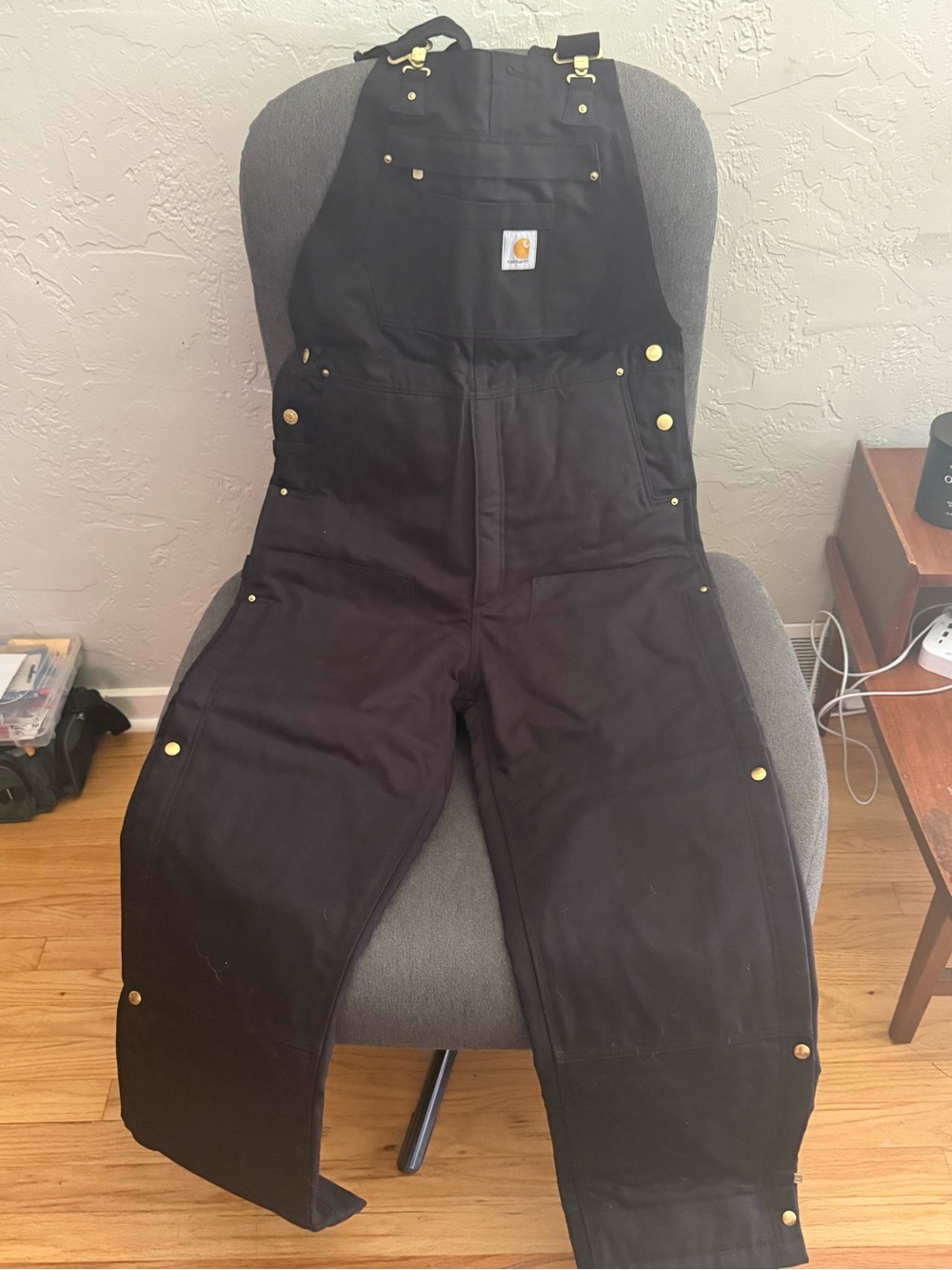 Carhartt Black Duck Bib Overalls with Brass Buttons